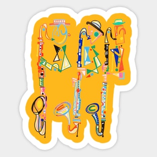 Three Bass Clarinetists Sticker